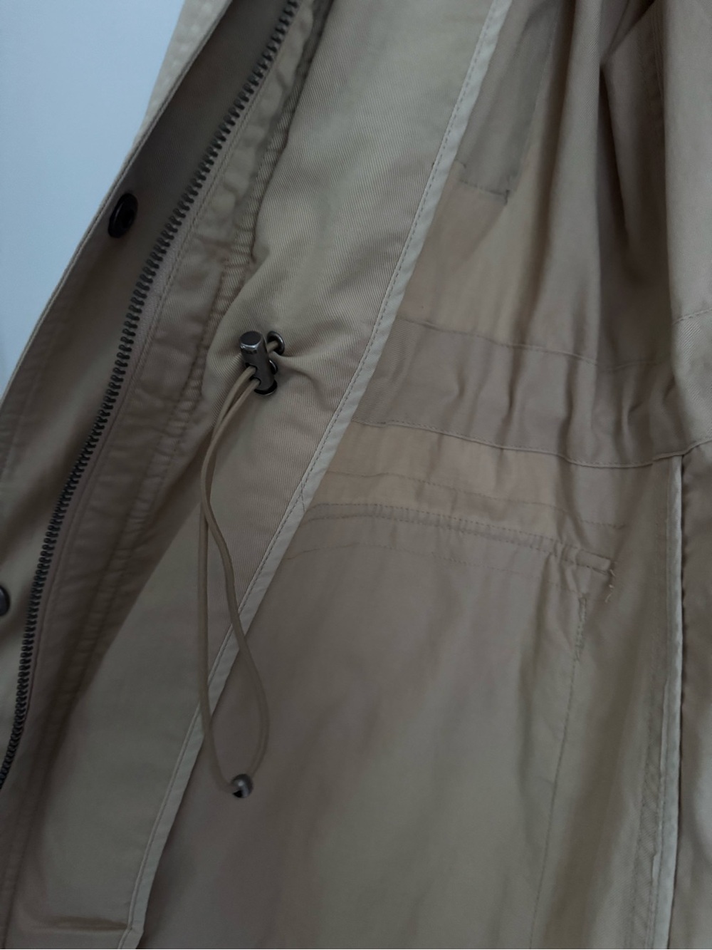 Lauren Ralph Lauren Beige Utility Jacket with Flap Pockets and Cinch Waist - Picture 3 of 5